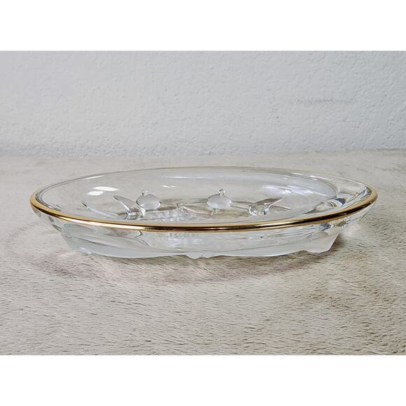 Studio Nova Mikasa Oval Candy Dish Christmas Gilded Bells 7" Gold Trim 80's Vtg - Picture 7 of 12